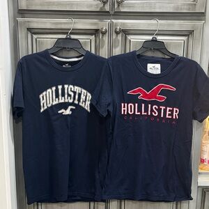 Hollister Navy Blue Graphic Logo Tee Duo